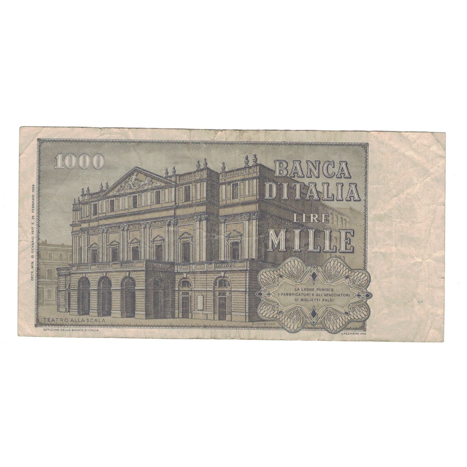 Banconote, Italia, 1000 Lire, 1969, 1969-02-26, KM:101a, BB