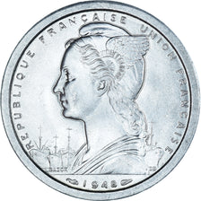 Monnaie, Madagascar, 2 Francs, 1948