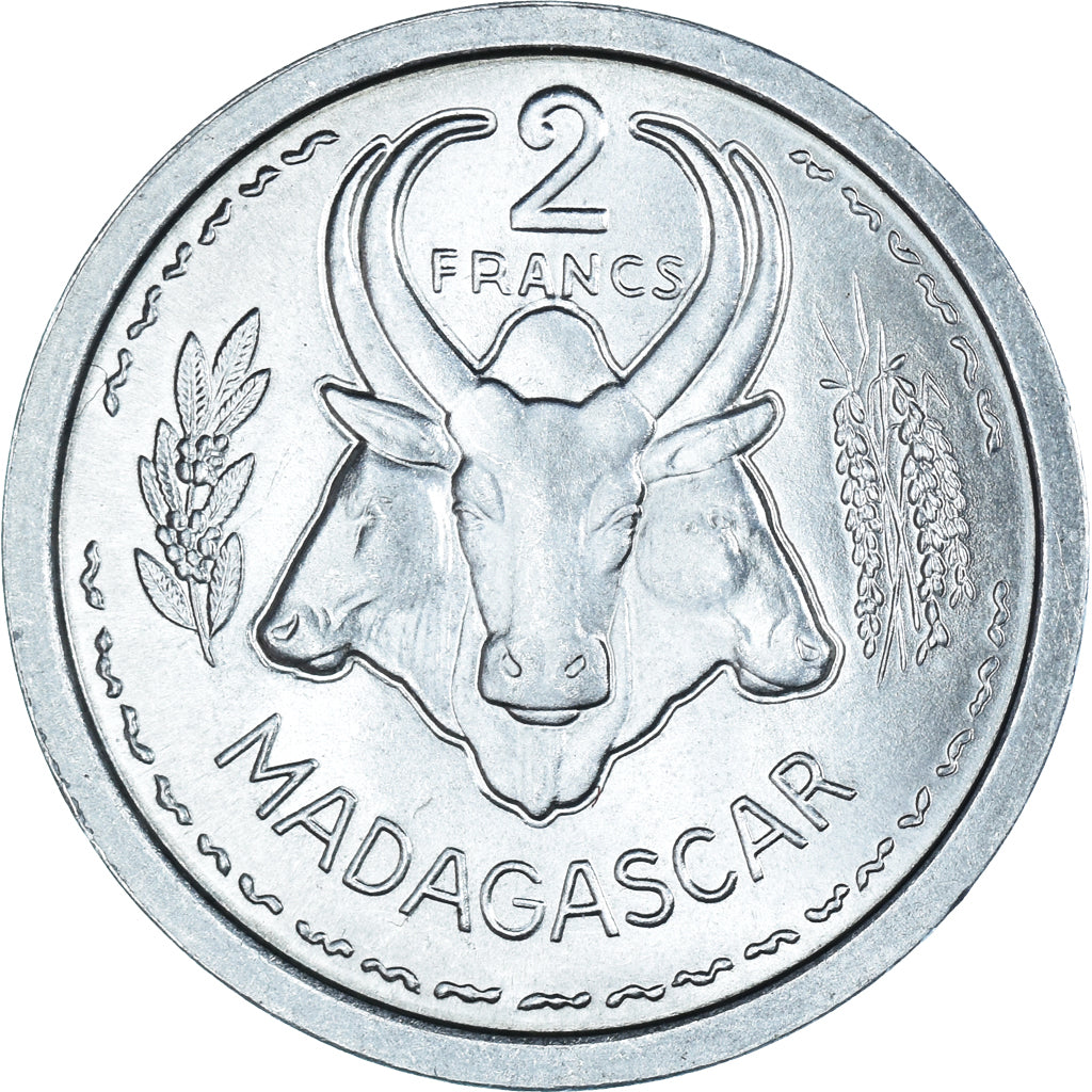 Monnaie, Madagascar, 2 Francs, 1948