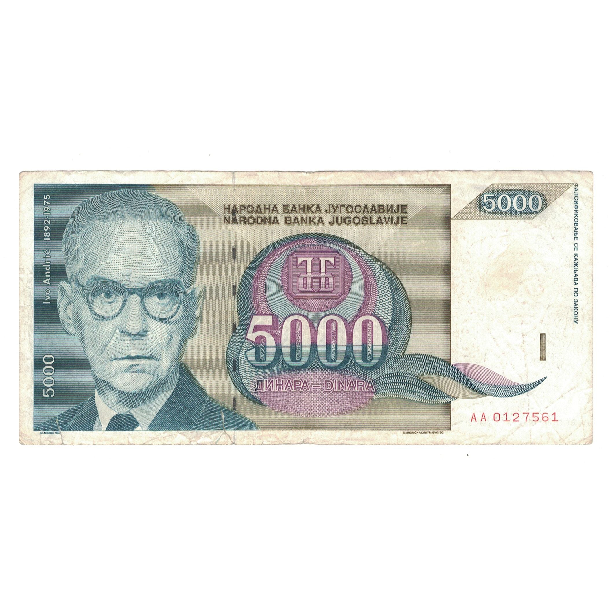 Banknote, Yugoslavia, 5000 Dinara, 1992, KM:115, VF(30-35)