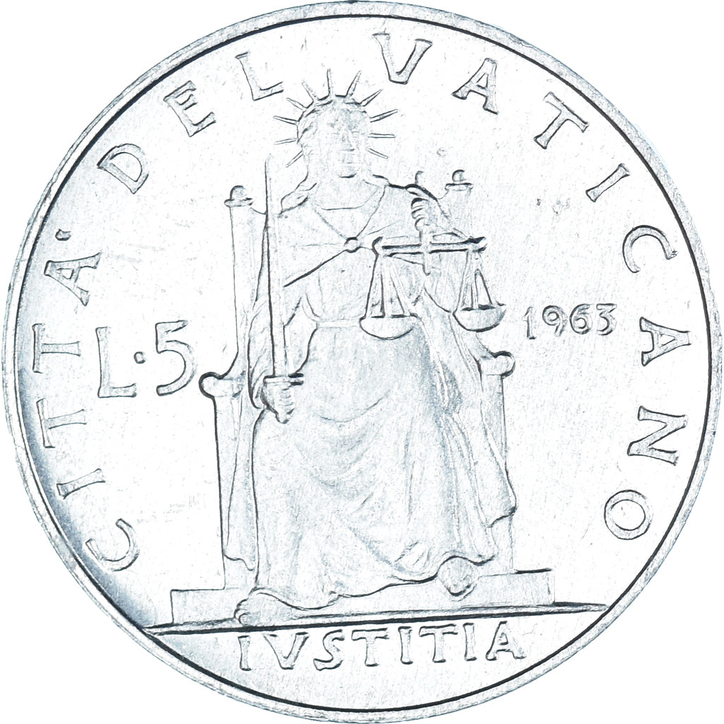 Münze, Vatikanstadt, 5 Lire, 1963