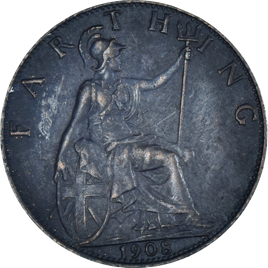 Moeda, Grã-Bretanha, Farthing, 1908