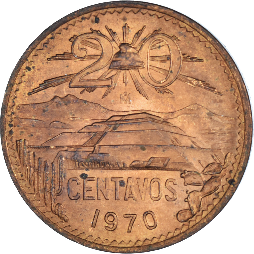 Moneda, México, 20 Centavos, 1970