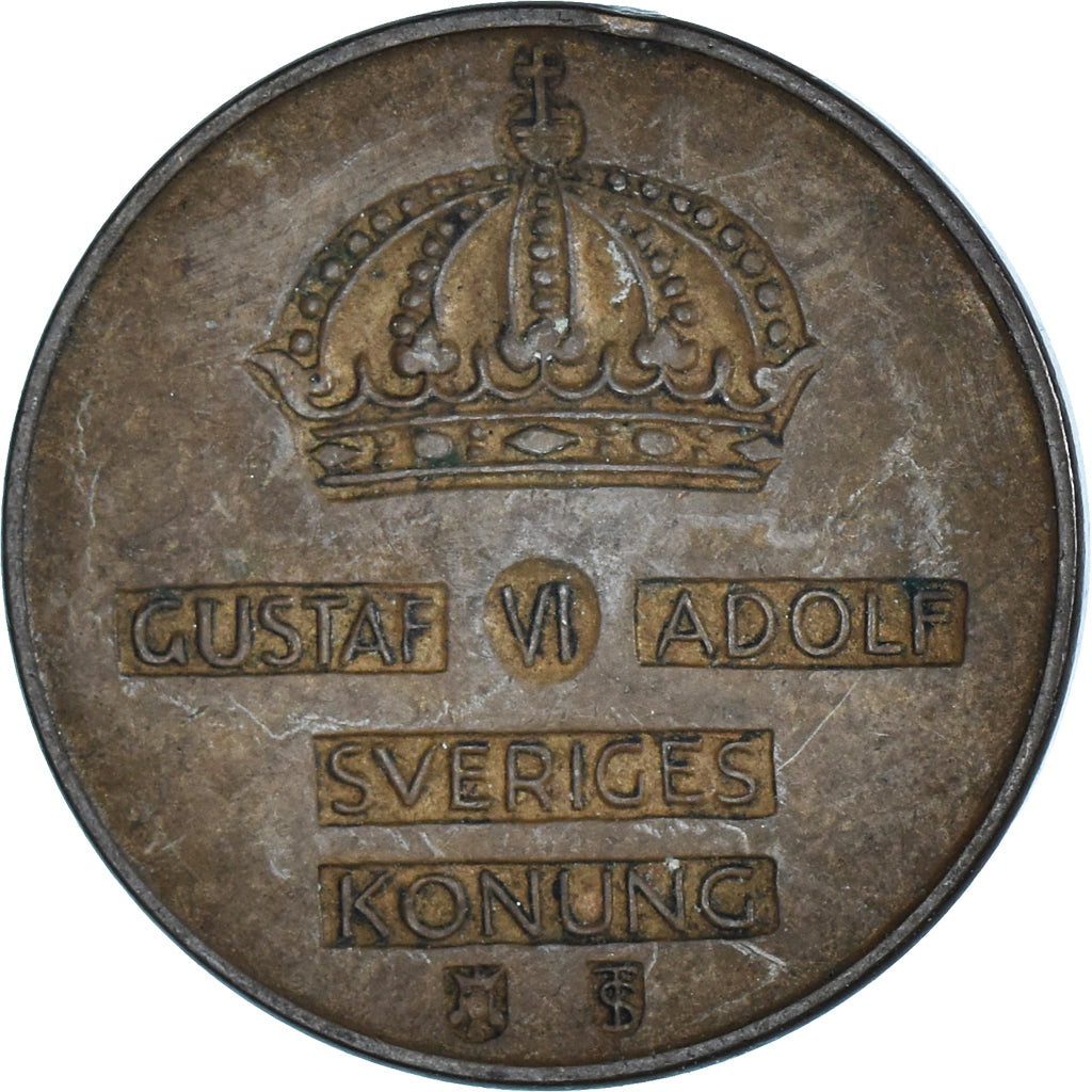 Suède, 2 Öre, 1956, Bronze, TTB