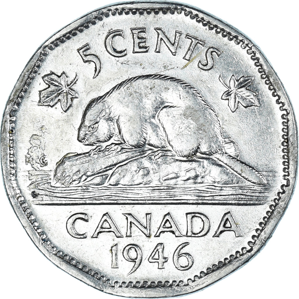 Moneda, Canadá, 5 Cents, 1946