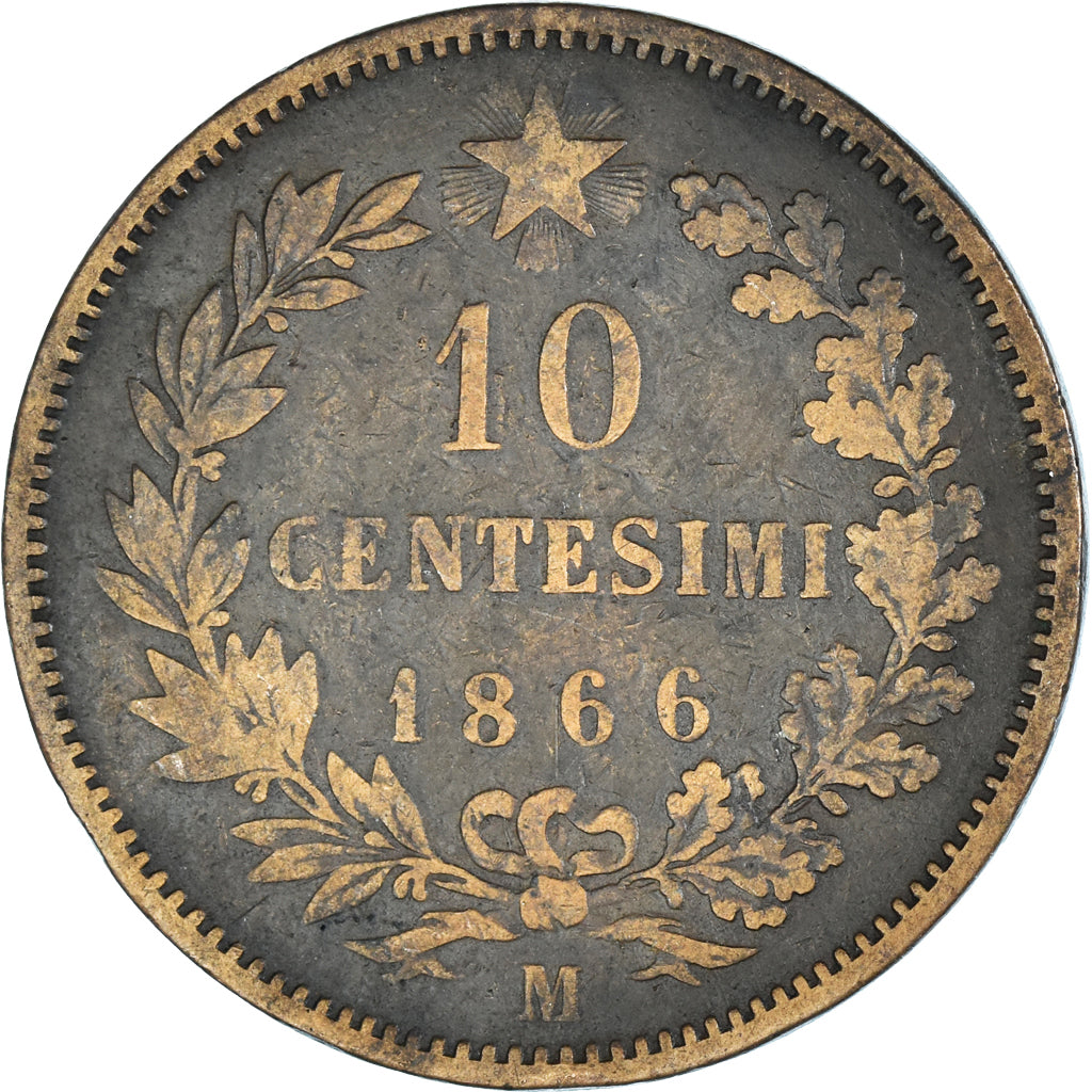 Moeda, Itália, 10 Centesimi, 1866