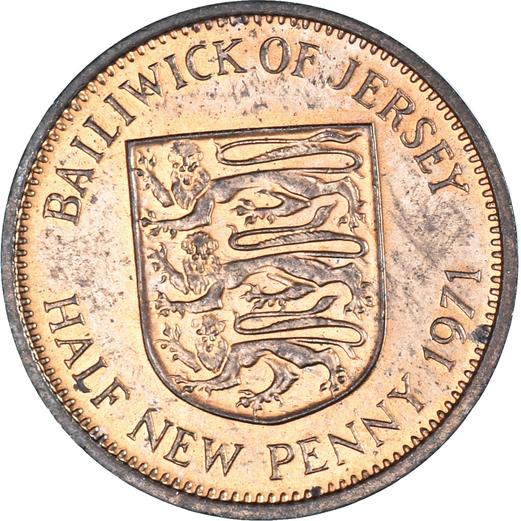 Münze, Jersey, 1/2 New Penny, 1971