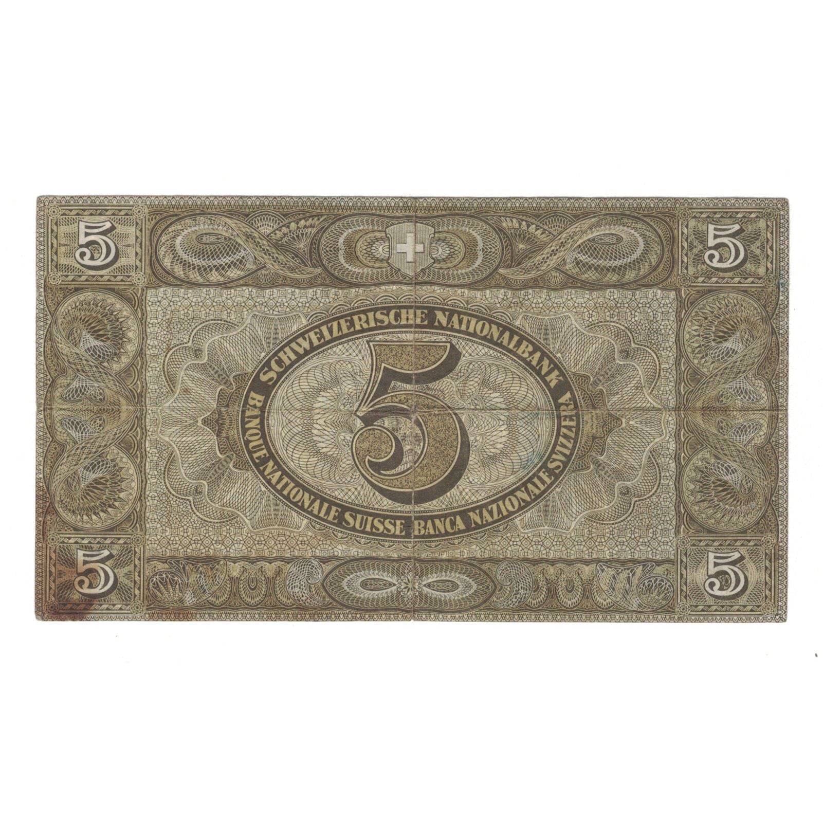 Banconote, Svizzera, 5 Franken, 1952, 1952-03-28, KM:11p, BB