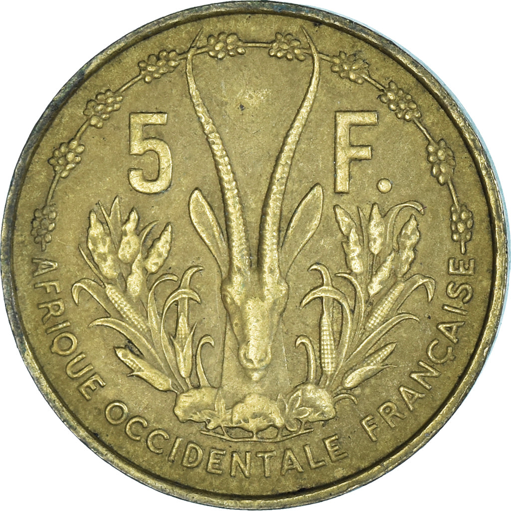 Coin, French West Africa, 5 Francs, 1956