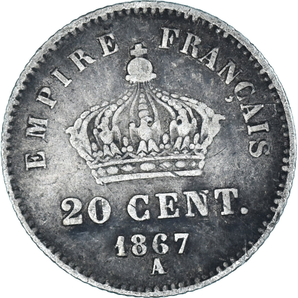 Coin, France, 20 Centimes, 1867