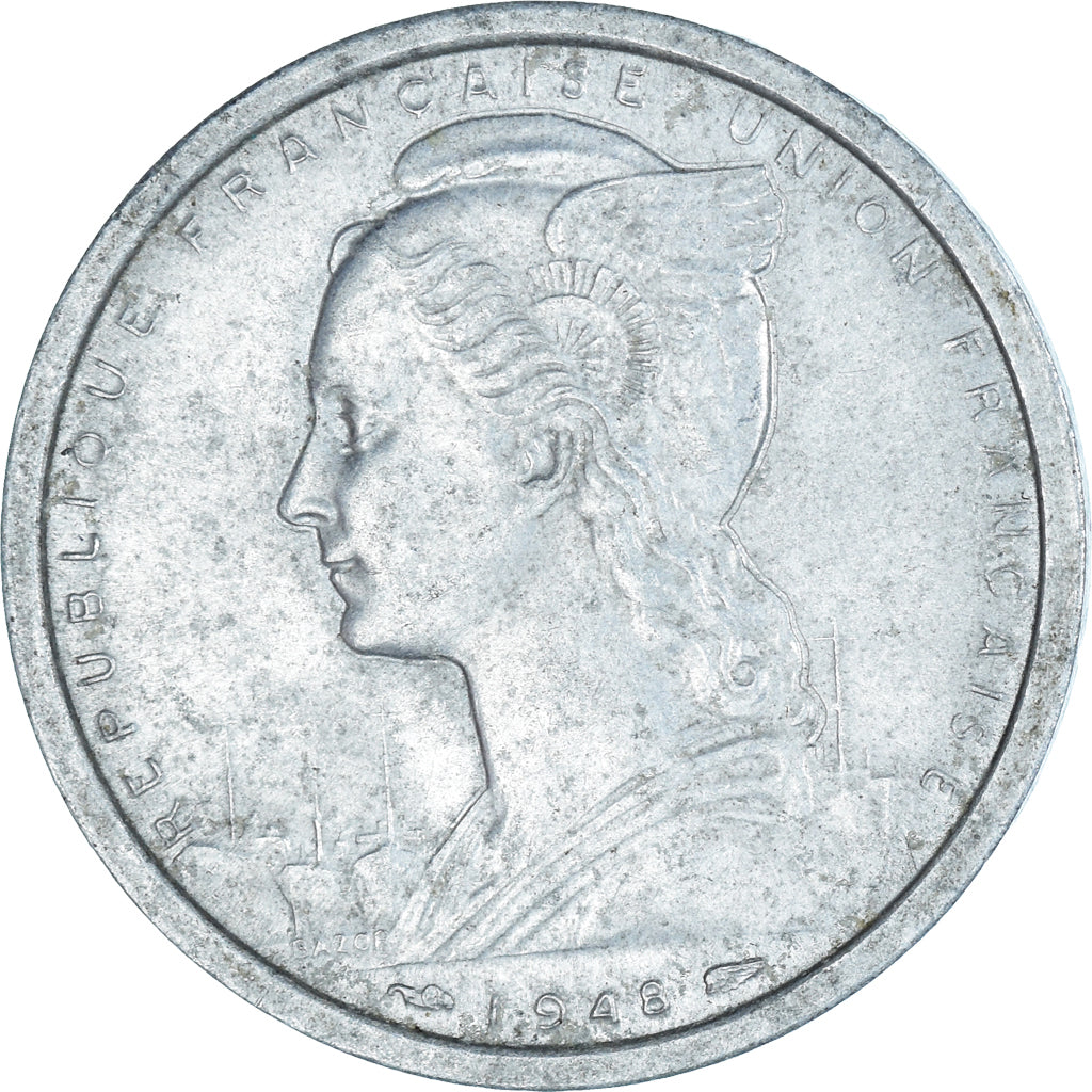 Coin, French West Africa, 2 Francs, 1948