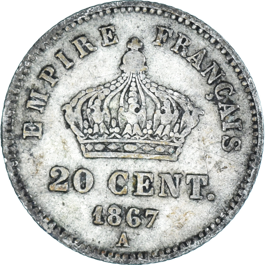 Coin, France, 20 Centimes, 1867