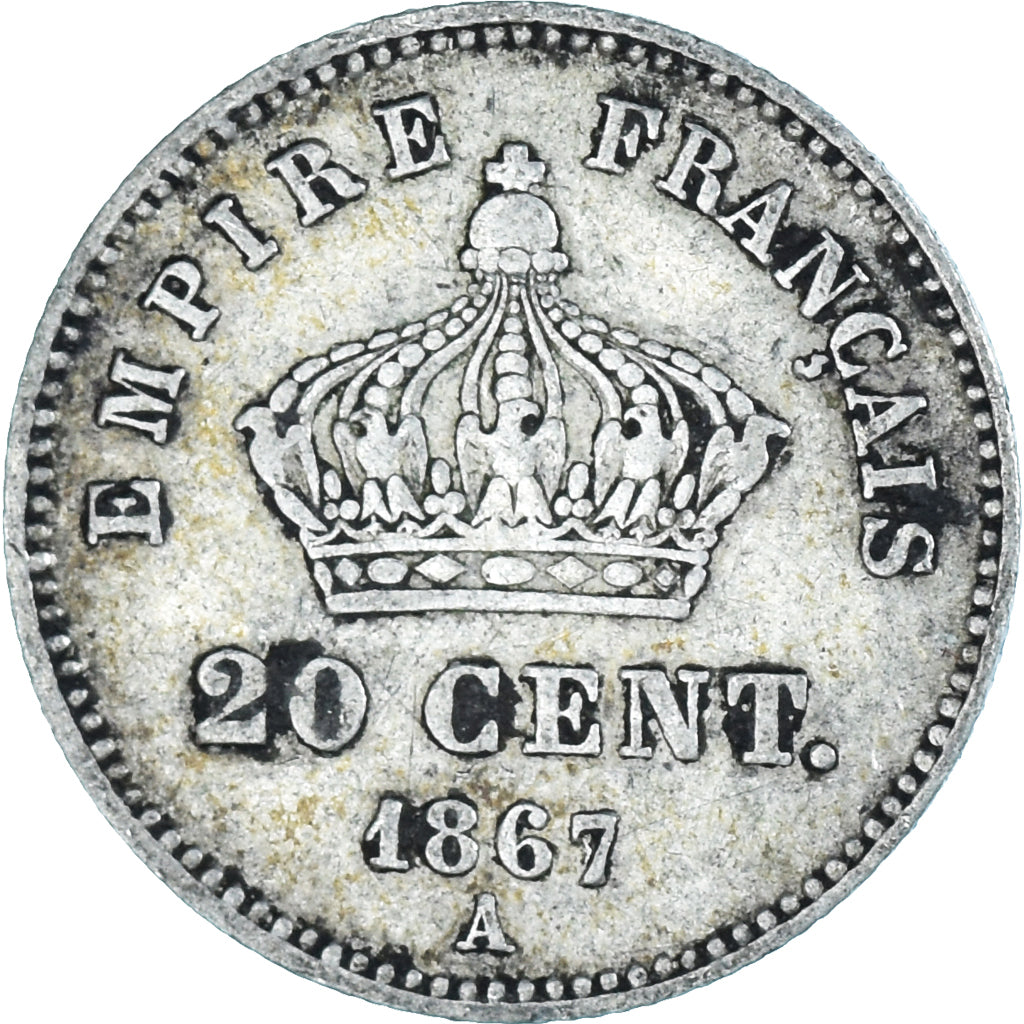 Münze, Frankreich, 20 Centimes, 1867