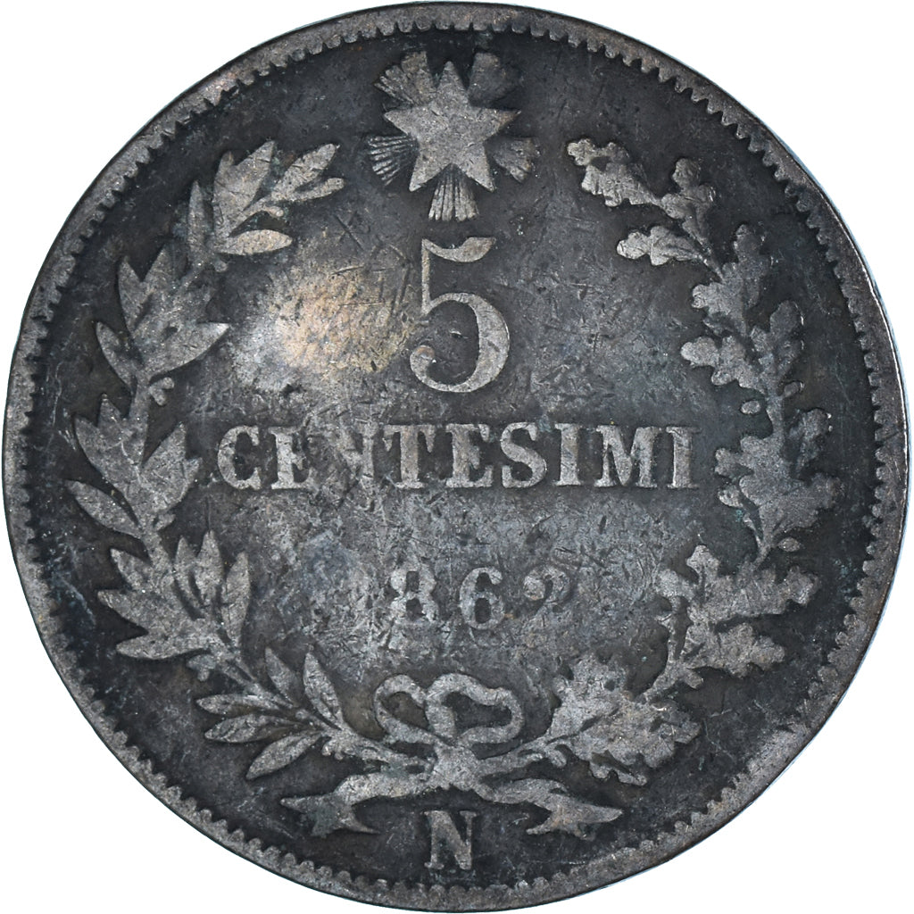 Moeda, Itália, 5 Centesimi, 1862