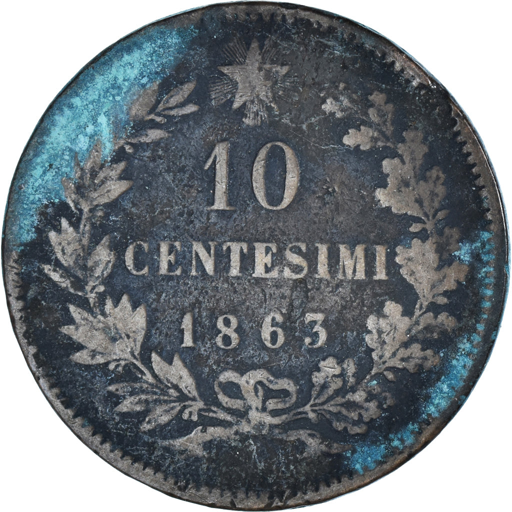 Moneda, Italia, 10 Centesimi, 1863
