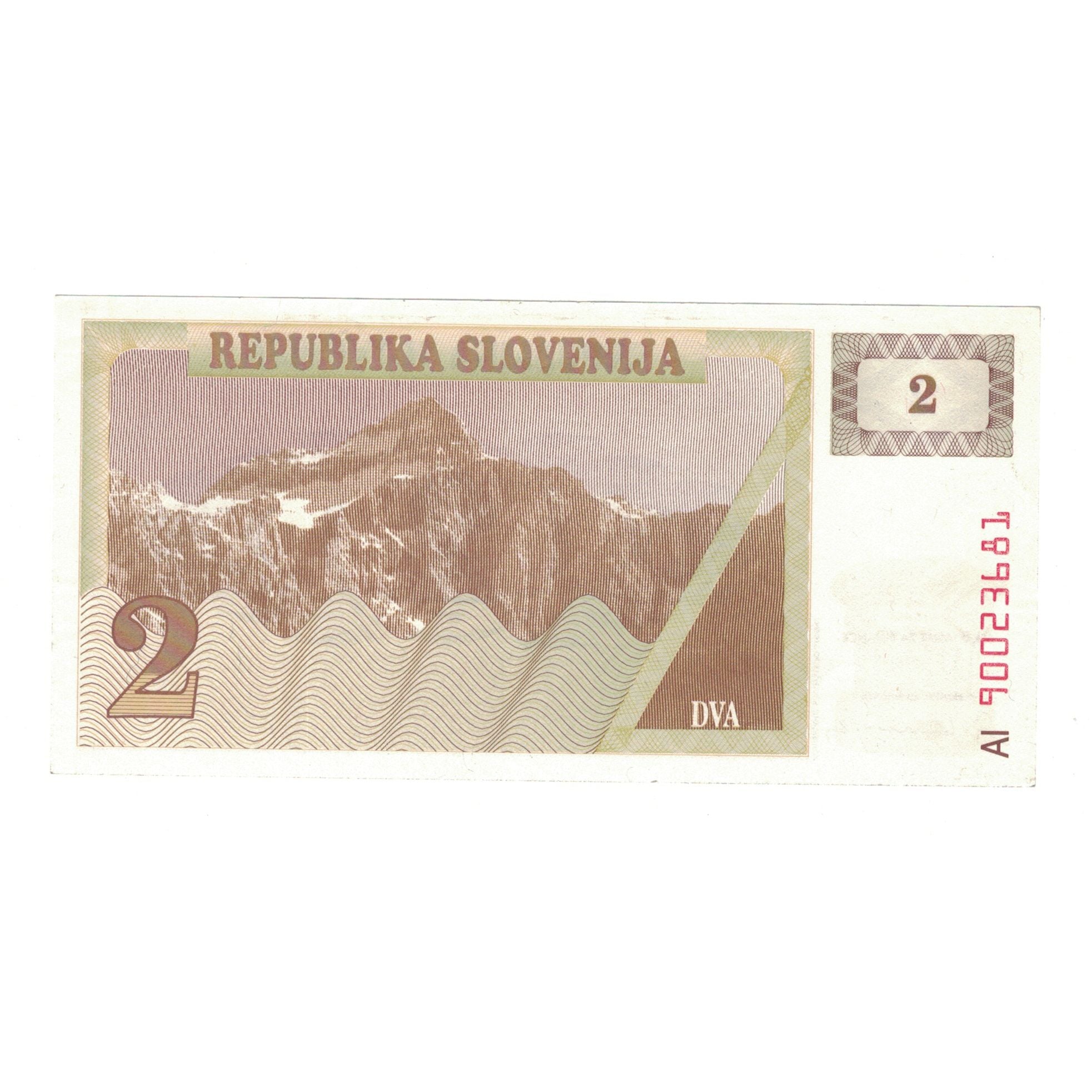 Banknote, Slovenia, 2 (Tolarjev), KM:2a, AU(55-58)