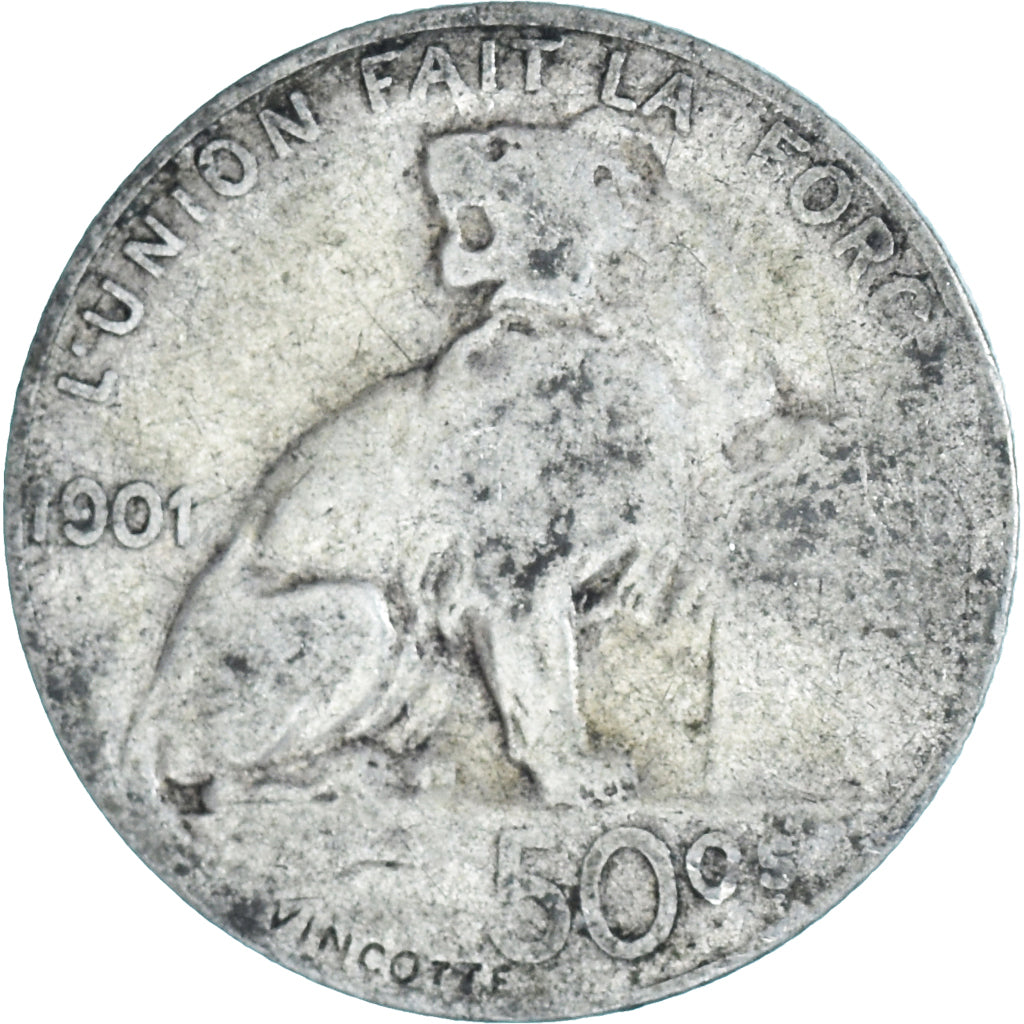 Moneta, Belgia, 50 Centimes, 1901