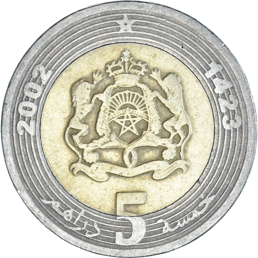 Moneta, Maroko, 5 Dirhams, 2002