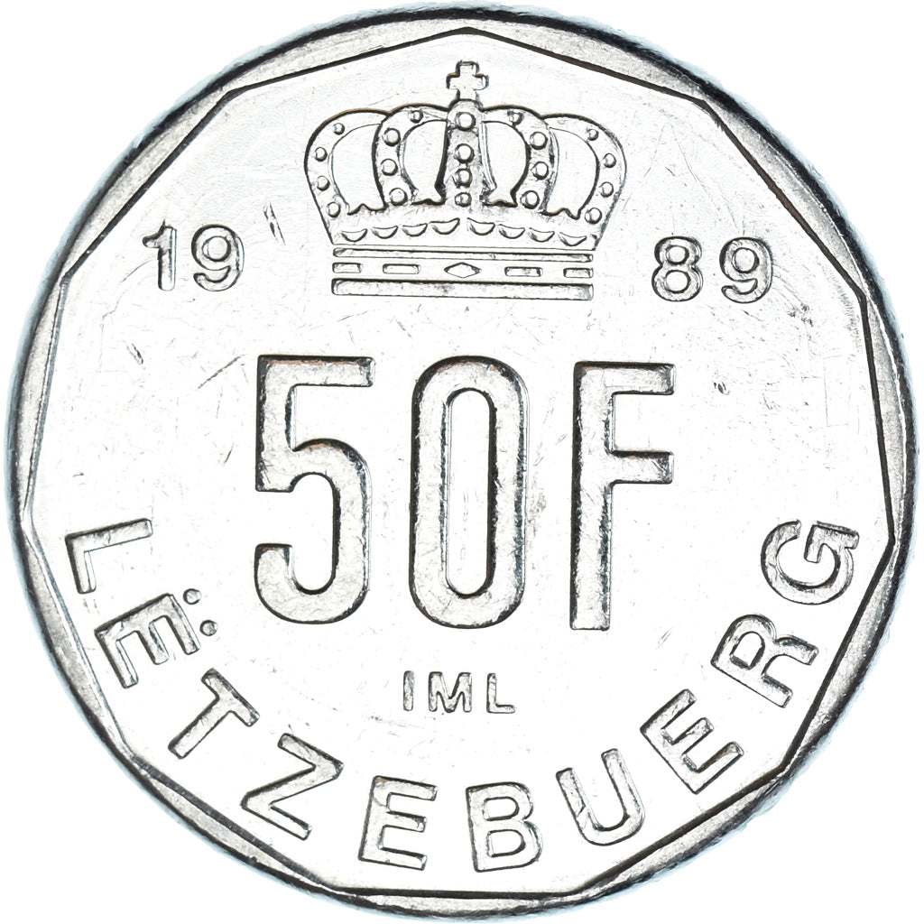 Moneda, Luxemburgo, 50 Francs, 1989