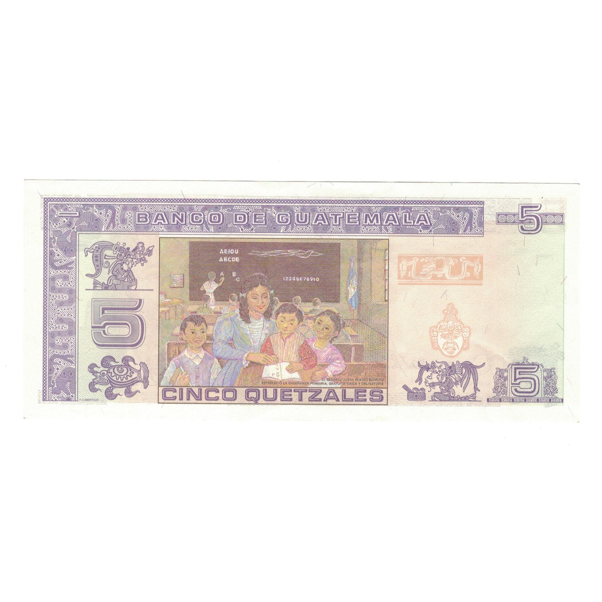 Geldschein, Guatemala, 5 Quetzales, 2006, 2006-11-22, KM:106b, UNZ-