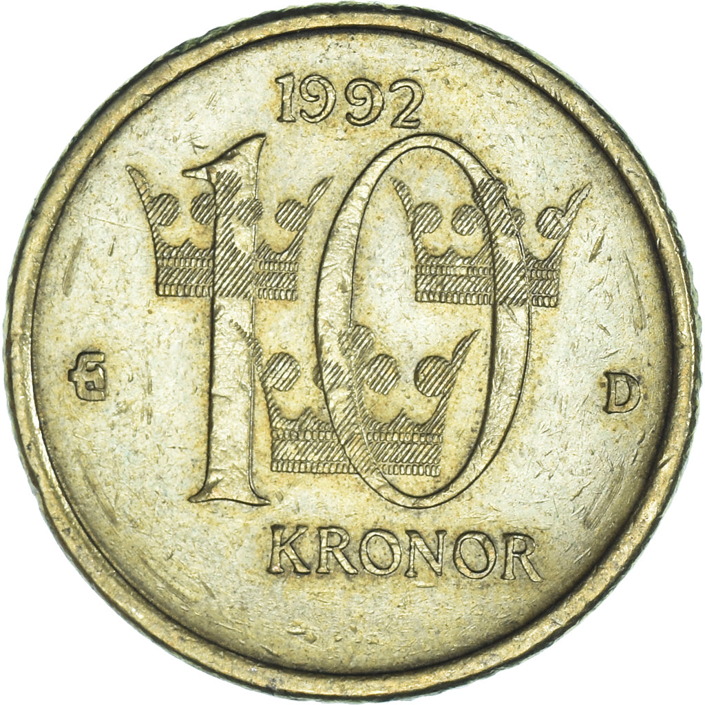 Münze, Schweden, 10 Kronor, 1992