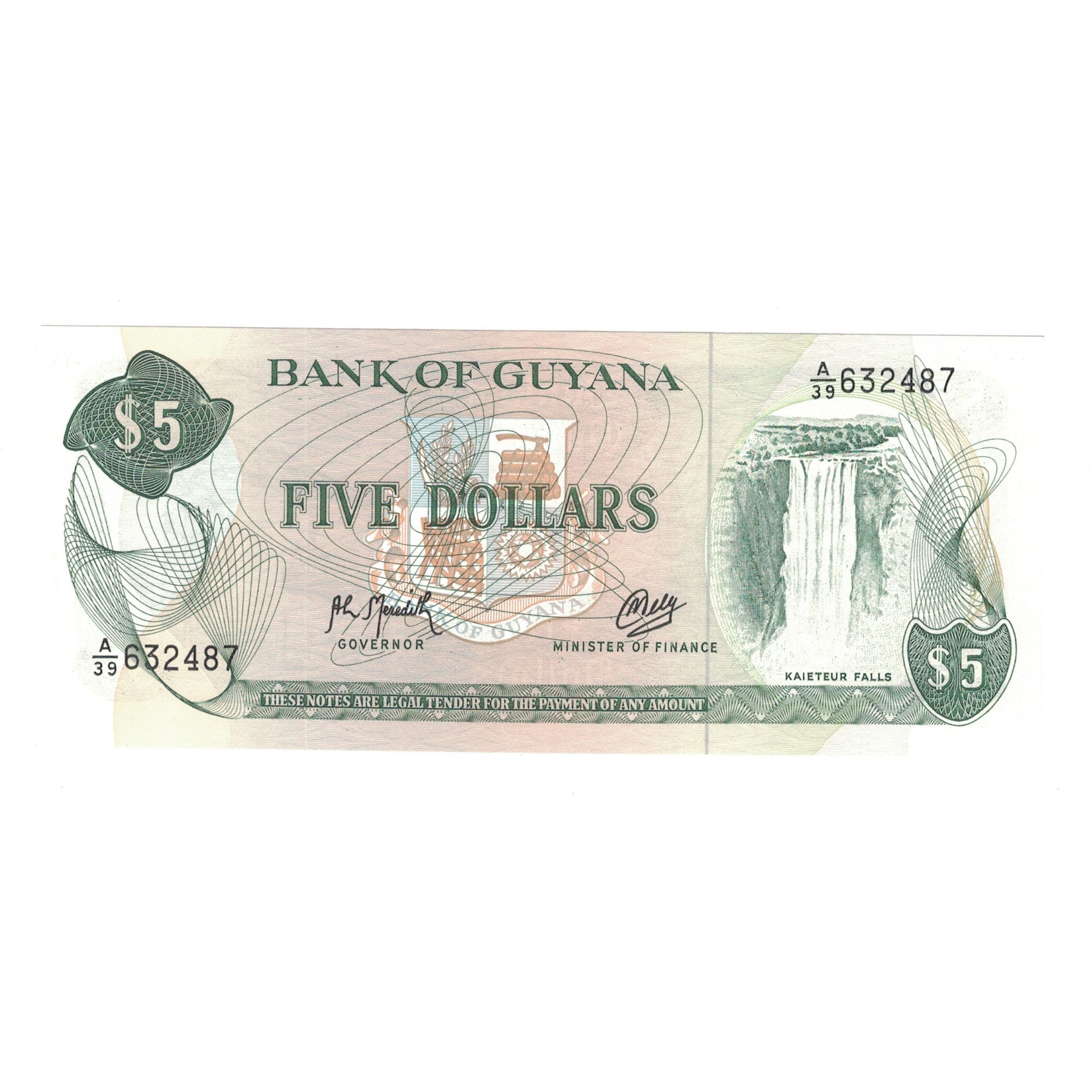 Banknote, Guyana, 5 Dollars, KM:22f, UNC(65-70)