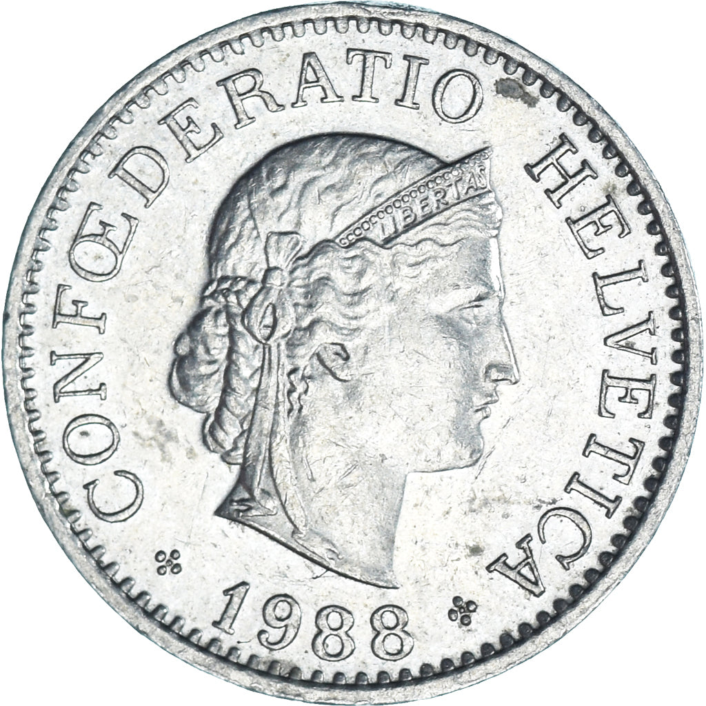Moneda, Suiza, 10 Rappen, 1988