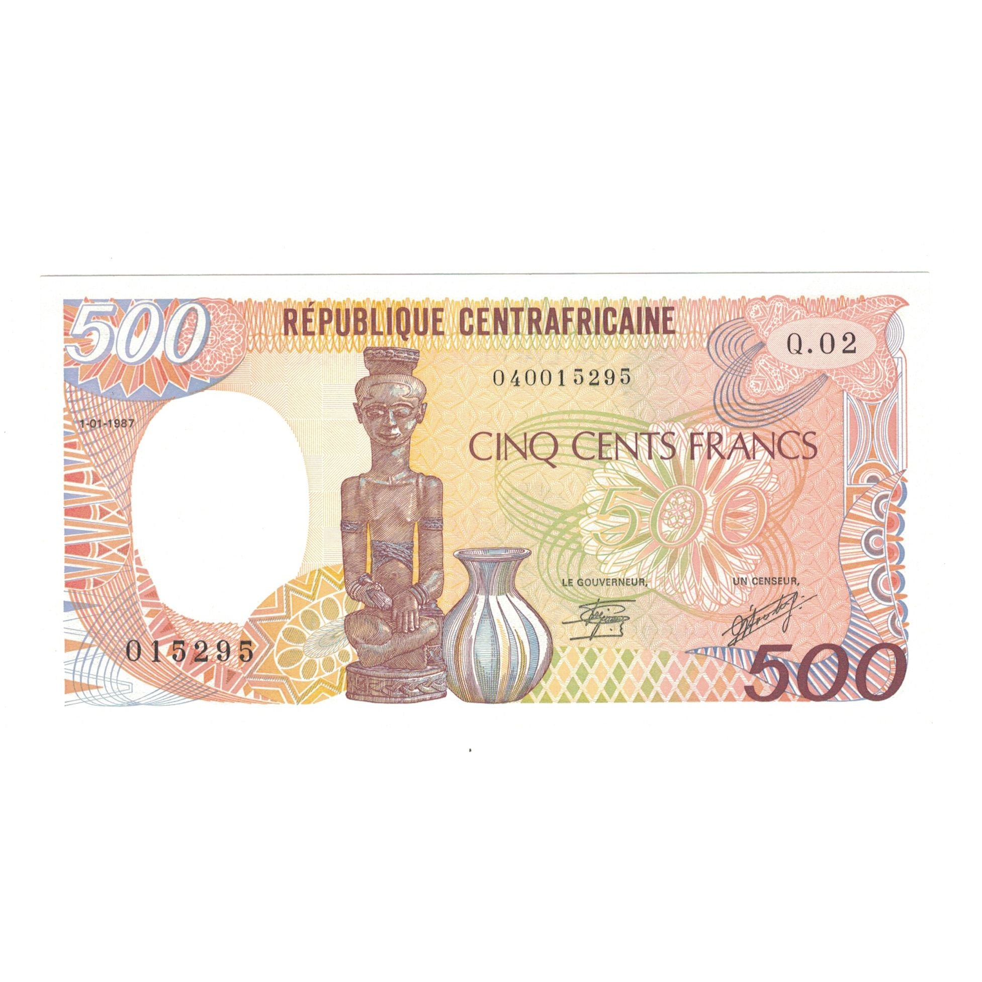 Billet, République Centrafricaine, 500 Francs, 1987, 1987-01-01, KM:14c, NEUF