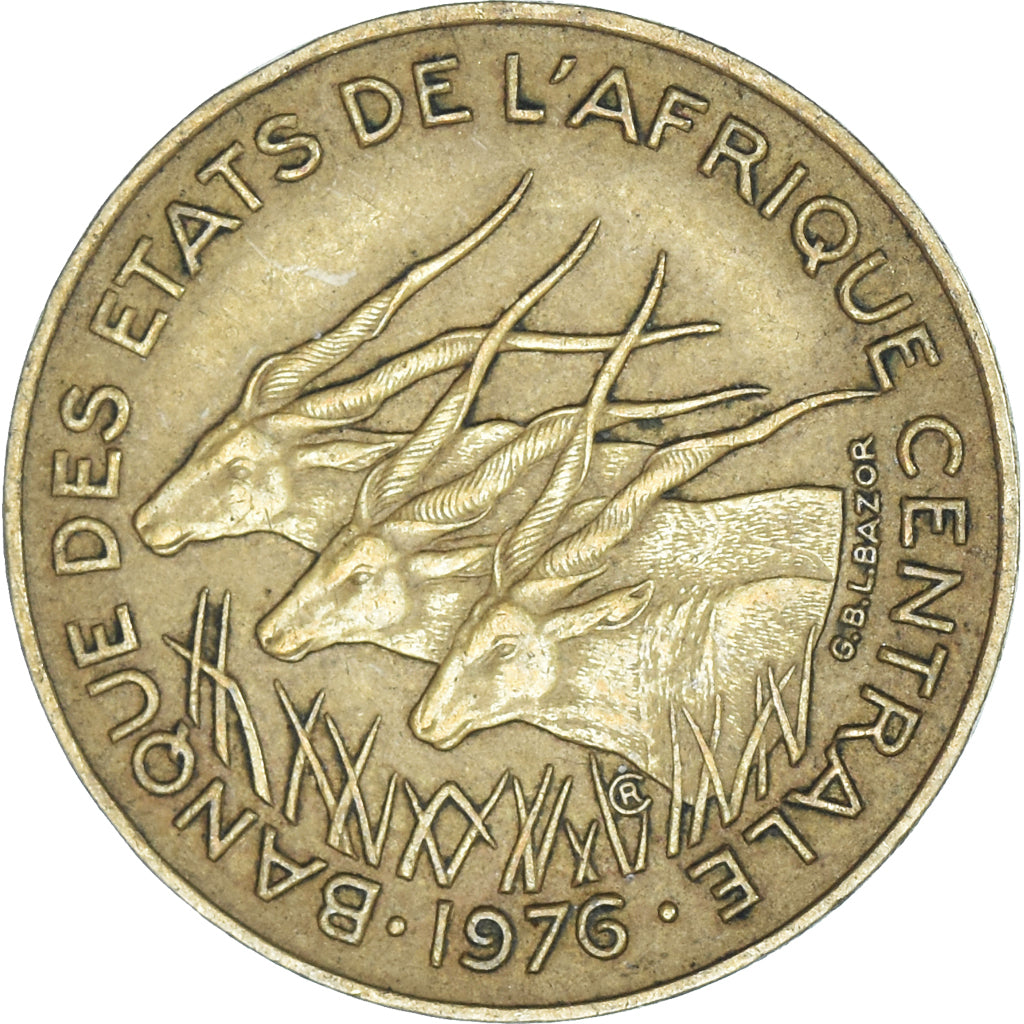Coin, Central African States, 5 Francs, 1976