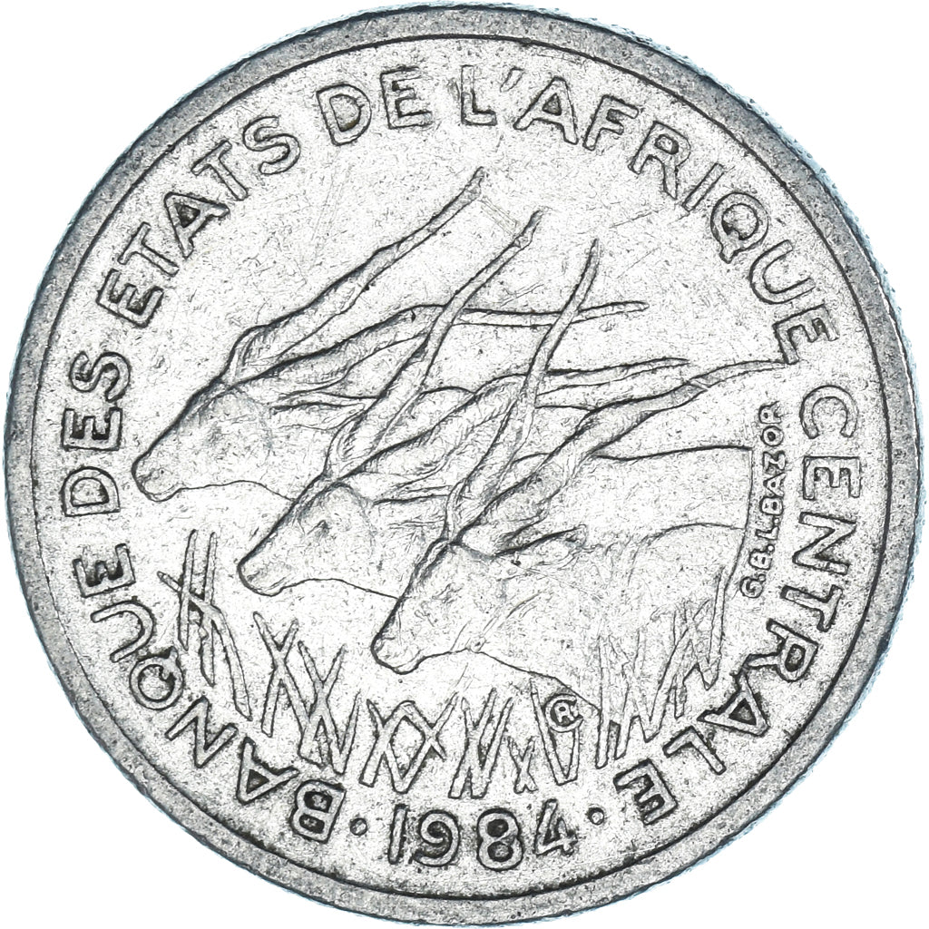 Coin, Central African States, 50 Francs, 1984
