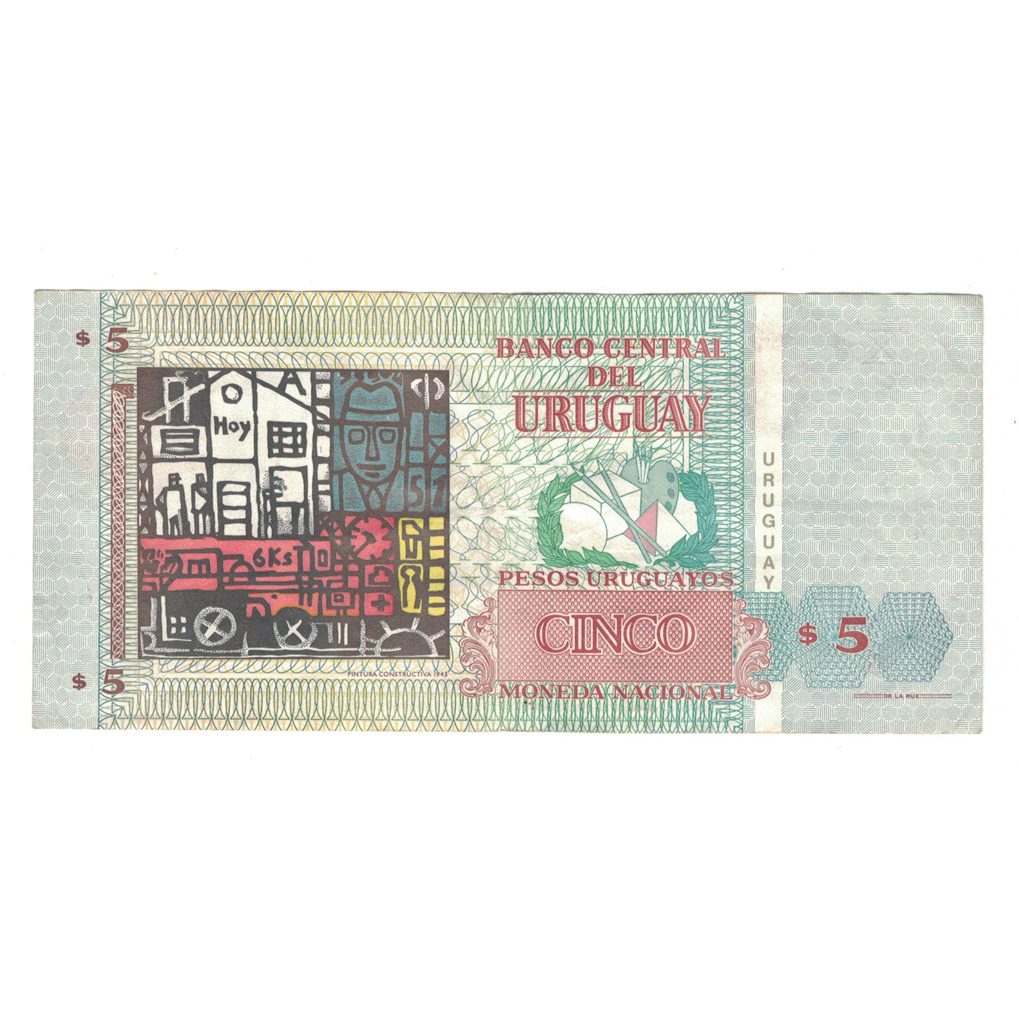 Banknote, Uruguay, 5 Pesos Uruguayos, 1998, KM:80a, EF(40-45)