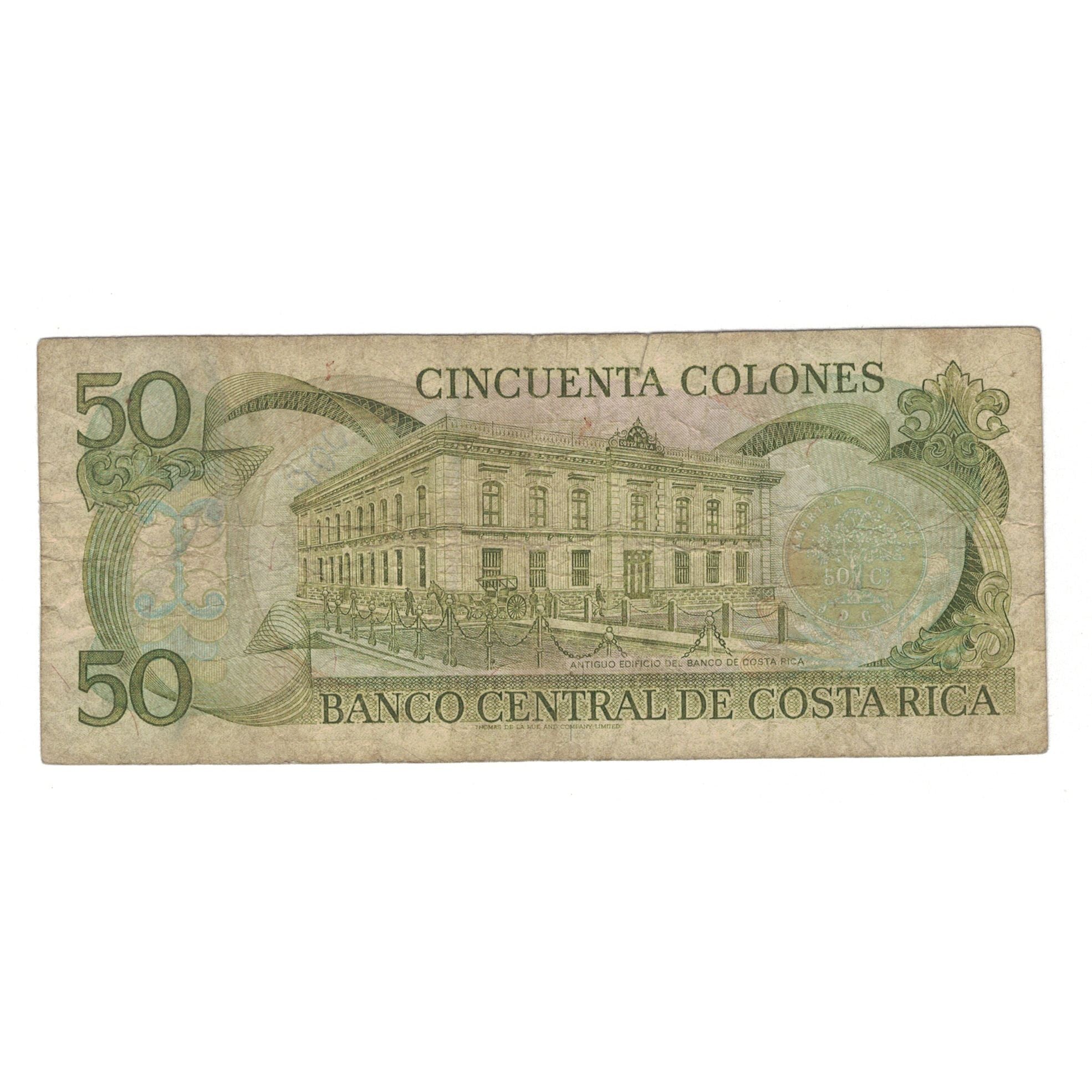 Banknote, Costa Rica, 50 Colones, 1993, 1993-06-02, KM:257a, VG(8-10)