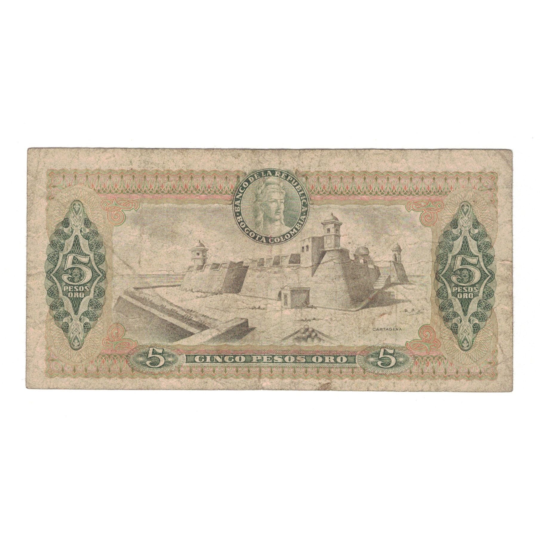 Billete, 5 Pesos Oro, 1976, Colombia, 1976-07-20, KM:406e, BC