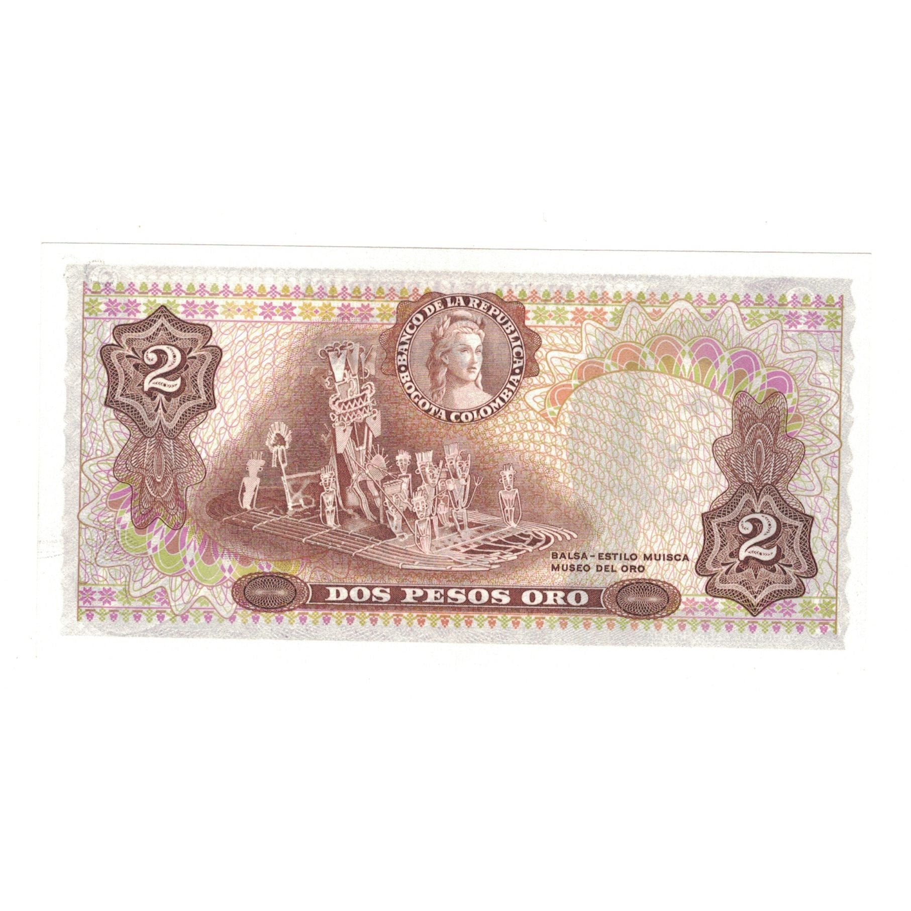 Banknote, Colombia, 2 Pesos Oro, 1977, 1977-07-20, KM:413b, UNC(65-70)