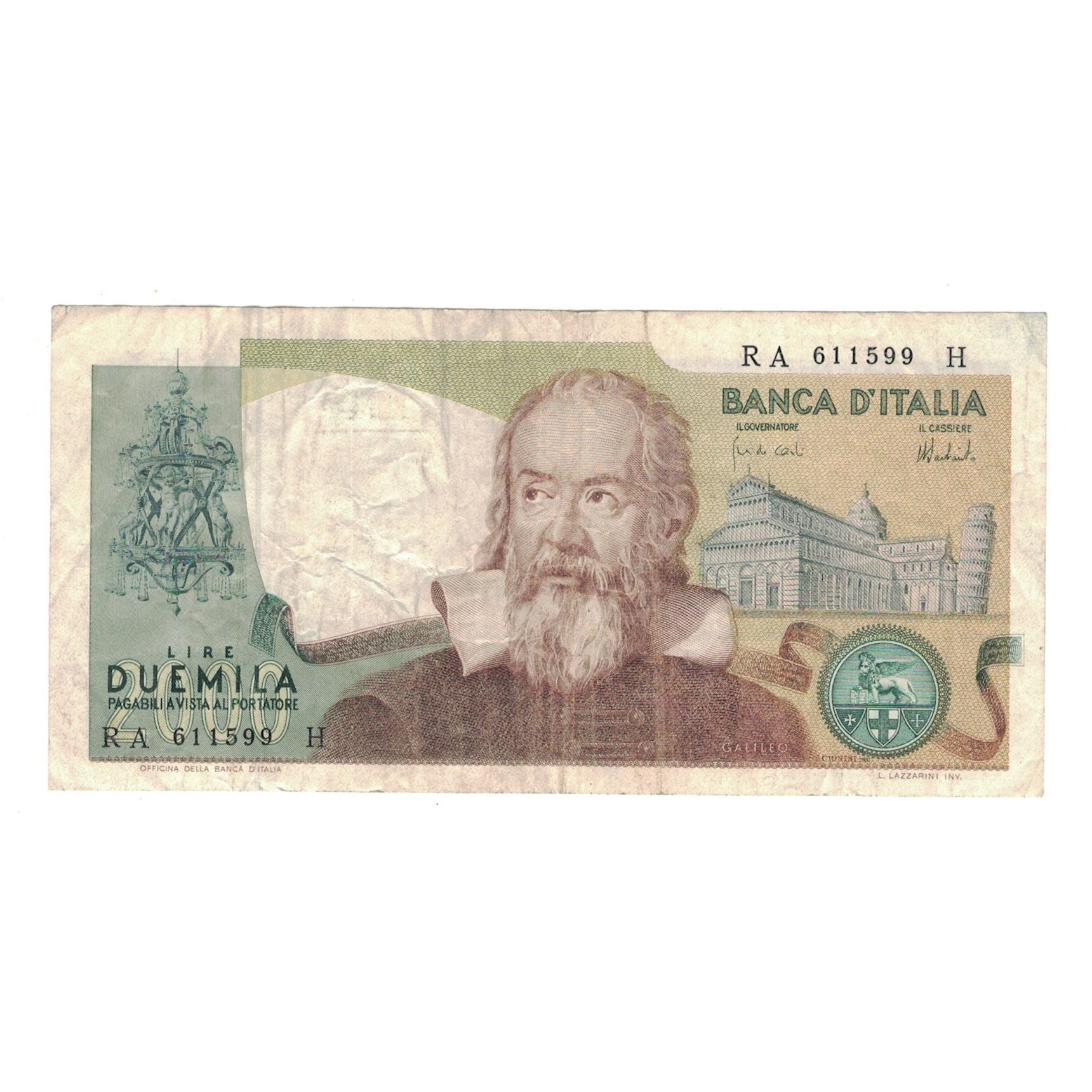 Billete, 2000 Lire, 1973, Italia, 1973-10-08, KM:103a, MBC