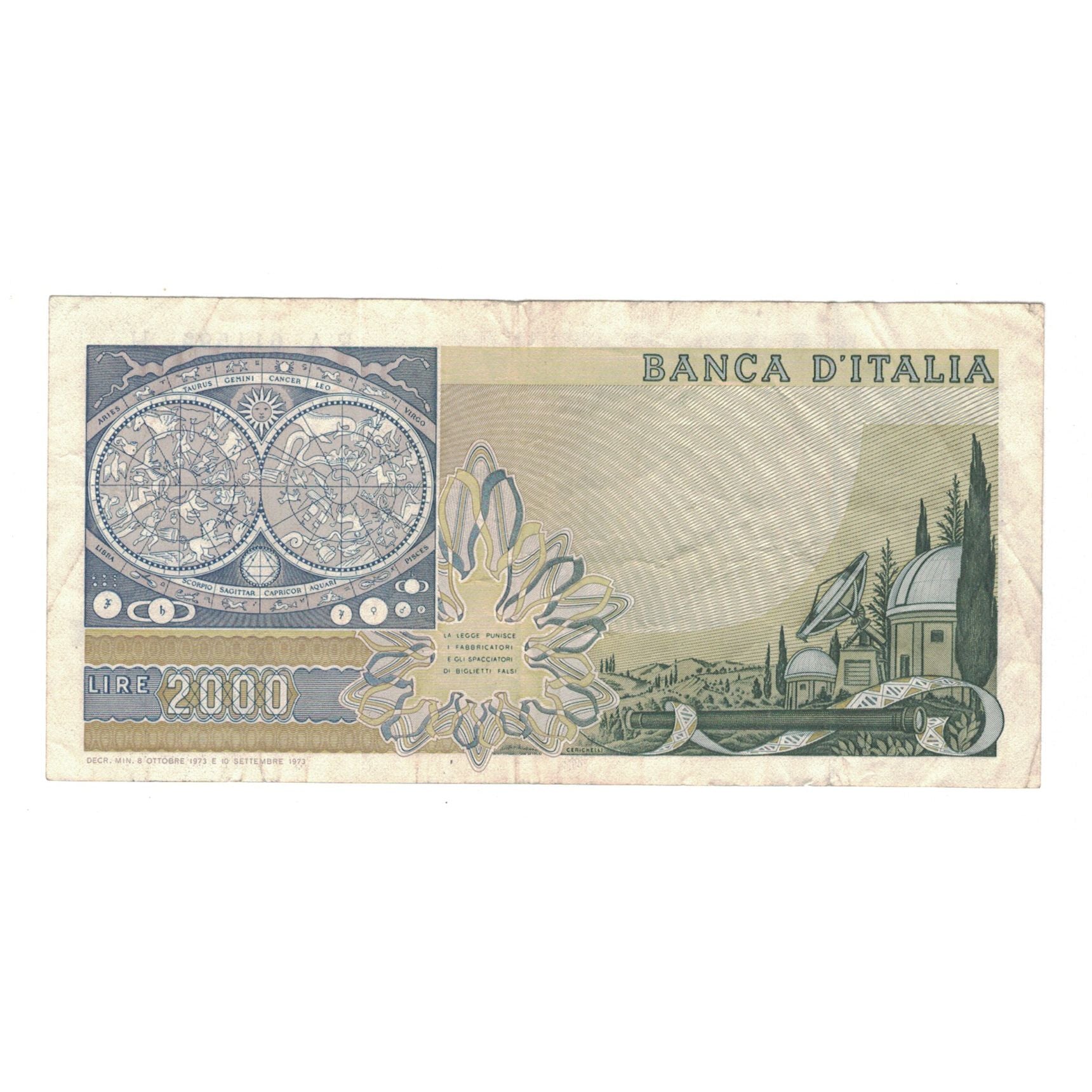 Billete, 2000 Lire, 1973, Italia, 1973-10-08, KM:103a, MBC