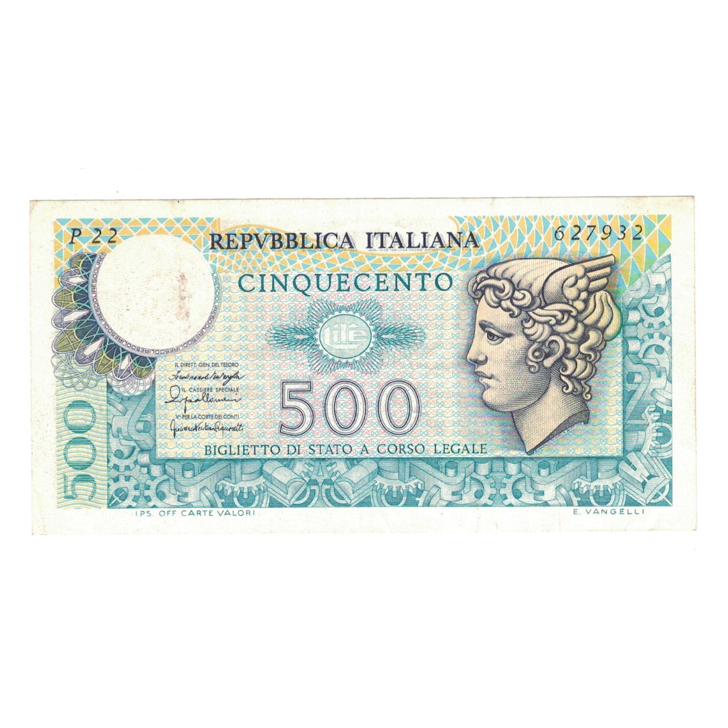 Banknote, Italy, 500 Lire, 1976, 1976-12-20, KM:95, AU(50-53)