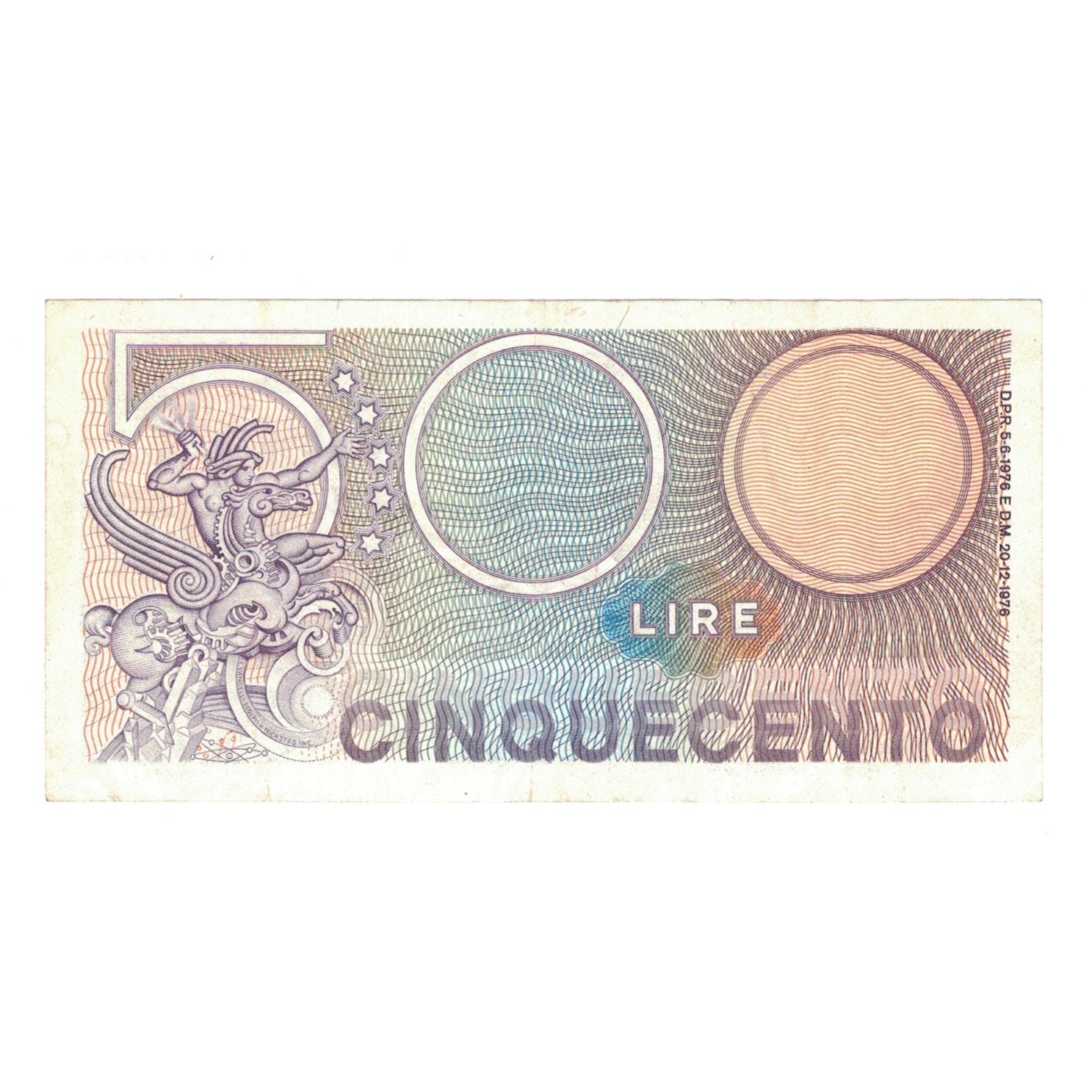 Banknote, Italy, 500 Lire, 1976, 1976-12-20, KM:95, AU(50-53)