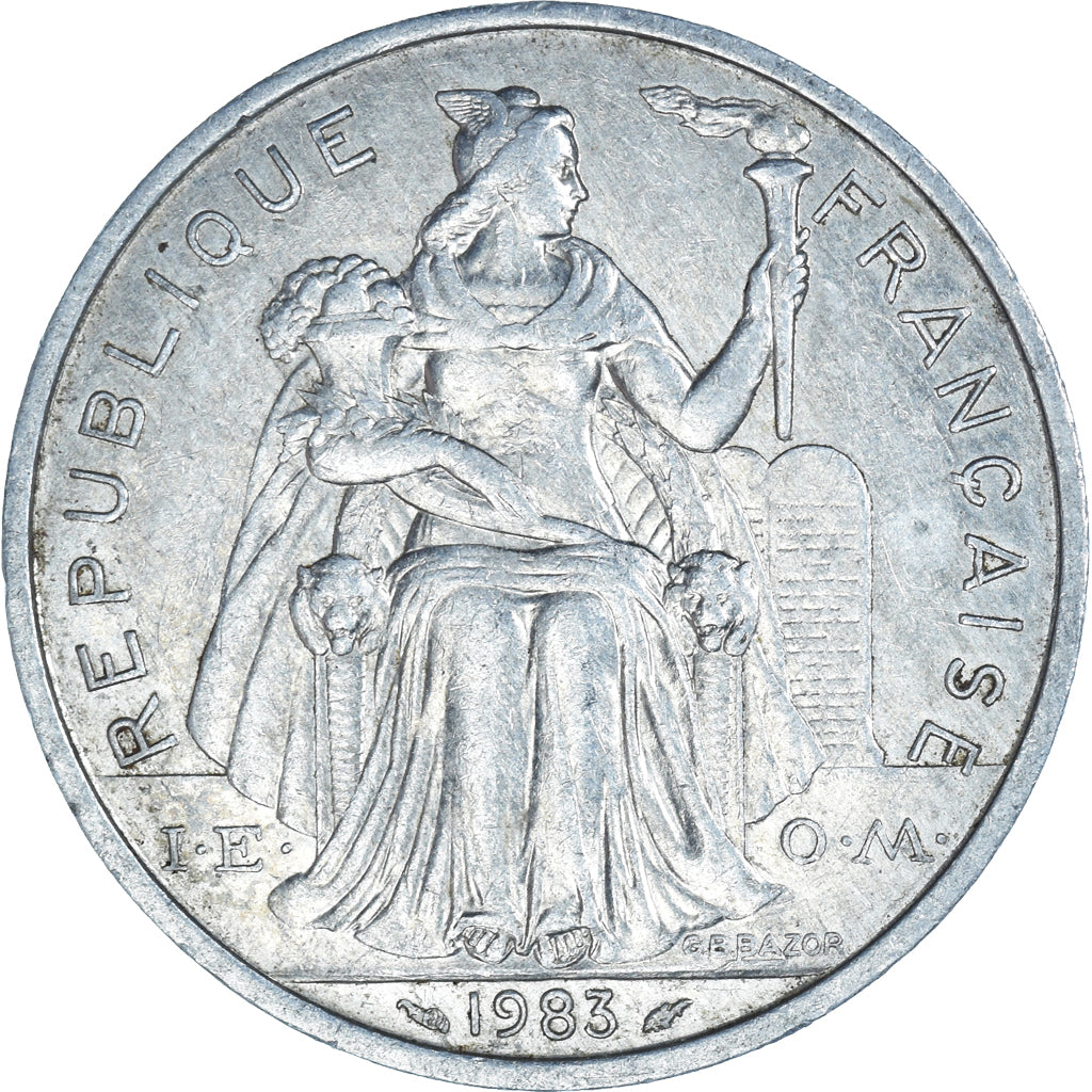 Coin, New Caledonia, 5 Francs, 1983