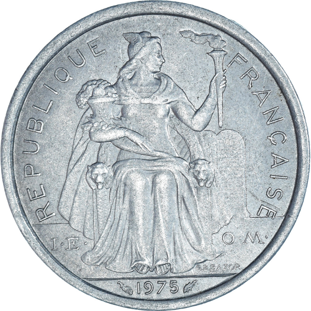 Monnaie, Polynésie française, 2 Francs, 1975