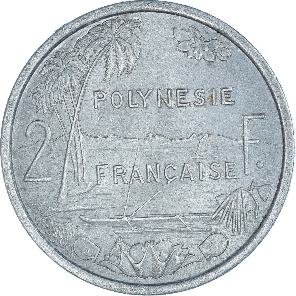 Monnaie, Polynésie française, 2 Francs, 1975