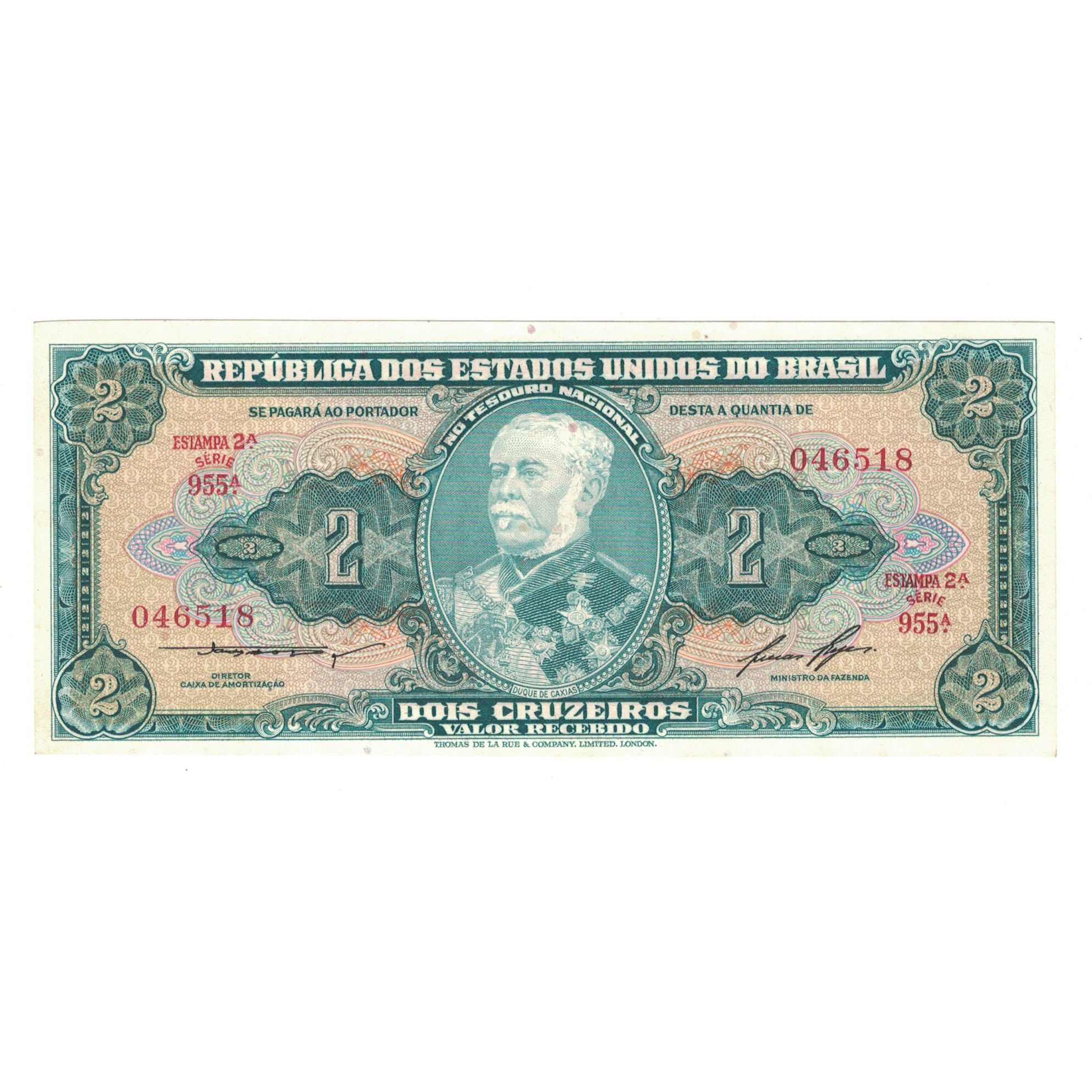 Banknote, Brazil, 2 Cruzeiros, KM:157Ac, UNC(65-70)