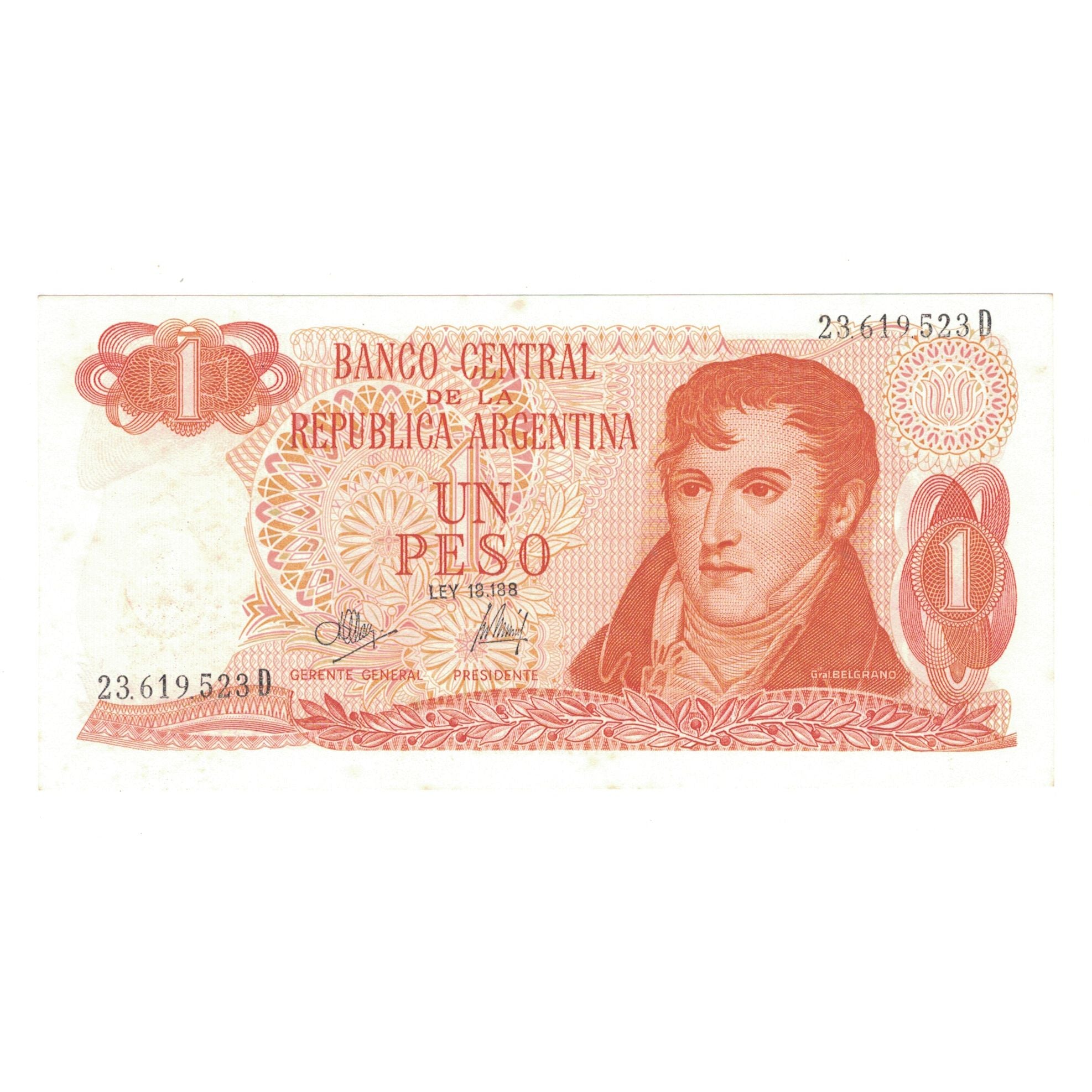 Banknote, Argentina, 1 Peso, KM:287, UNC(63)