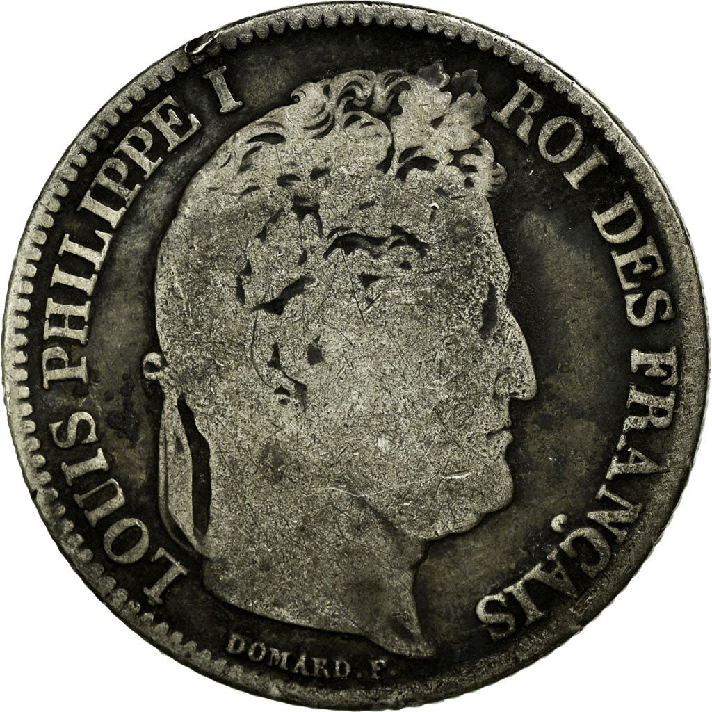 Coin, France, Louis-Philippe, Franc, 1841, Strasbourg, F(12-15), Silver