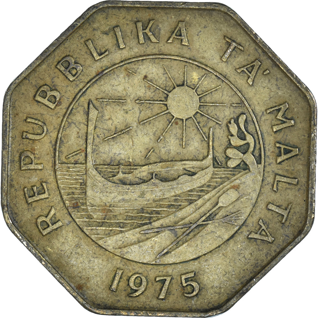 Moneda, Malta, 25 Cents, 1975