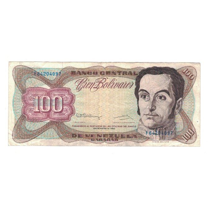 Banknote, Venezuela, 100 Bolivares, 1992, 1992-12-08, KM:66e, EF(40-45)