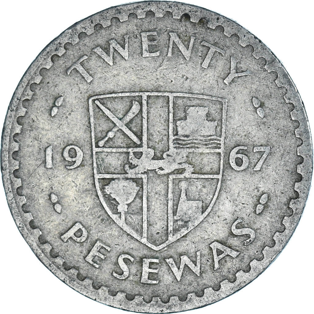 Moneta, Ghana, 20 Pesewas, 1967