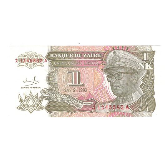 Banknote, Zaire, 1 Nouveau Likuta, 1993, 1993-06-24, KM:47a, UNC(65-70)