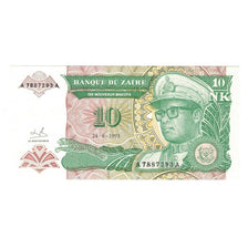 Banknote, Zaire, 10 Nouveaux Makuta, 1993, 1993-06-24, KM:49, UNC(65-70)