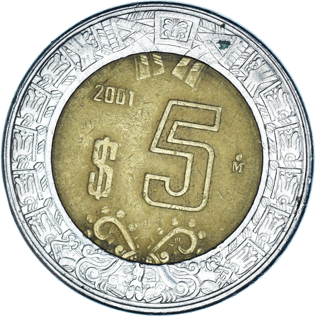 Moneda, México, 5 Pesos, 2001